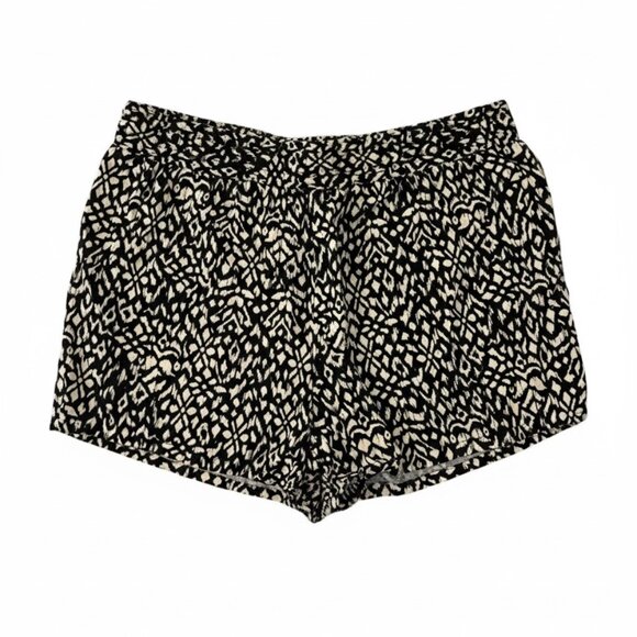 Joe B High Waist Culotte Shorts Black Beige Abstract Print Juniors Sz L Pockets - Picture 2 of 5